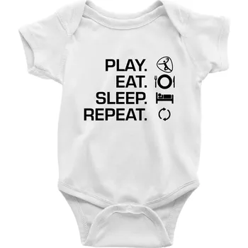 Kojenecký body Play Eat Sleep Repeat házená - Body kojenecké s krátkým rukávem - Krátký r. 6-12 mes ( Bílá )