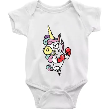 Kojenecké oblečení Jednorožec box - Body kojenecké s krátkým rukávem - Krátký r. 18-24 měs ( Bílá )