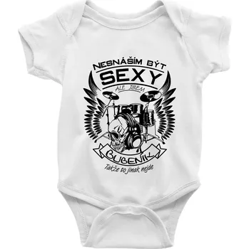 Kojenecký body Nesnáším být sexy - bubeník - Body kojenecké s krátkým rukávem - Krátký r. 18-24 měs ( Bílá )