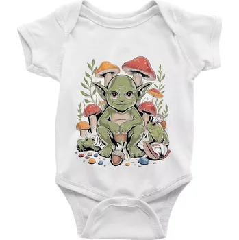 Kojenecký body Goblincore grimy forest goblin - Body kojenecké s krátkým rukávem - Krátký r. do 3 měs ( Bílá )
