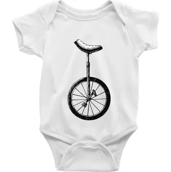 Kojenecký body jednokolka kreslená - Body kojenecké s krátkým rukávem - Krátký r. 18-24 měs ( Bílá )