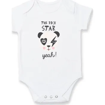Kojenecký body Rock star - yeah - Body kojenecké s krátkým rukávem - Krátký r. 6-12 mes ( Bílá )