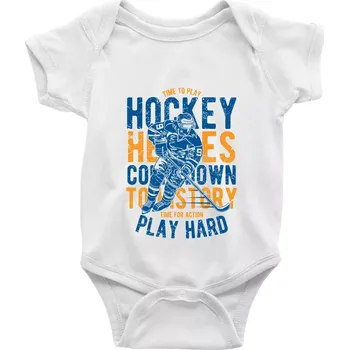 Kojenecký body Time To Play Hockey - Body kojenecké s krátkým rukávem - Krátký r. 6-12 mes ( Bílá )