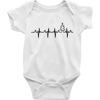 Kojenecký body EKG Vánoční stromek - Body kojenecké s krátkým rukávem - Krátký r. 6-12 mes ( Bílá )