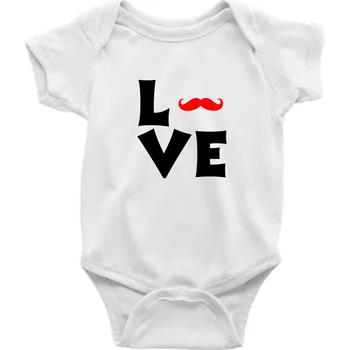 Kojenecké oblečení Love mustache - Body kojenecké s krátkým rukávem - Krátký r. 6-12 mes ( Bílá )