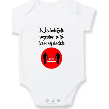 Kojenecký body Nedrželi rozestup - výsledek - Body kojenecké s krátkým rukávem - Krátký r. 6-12 mes ( Bílá )