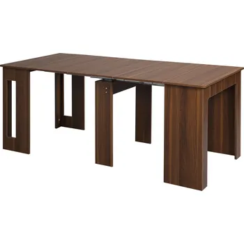 Jídelní stůl HOMCOM jídelní stůl rozkládací stůl rozkládací kuchyňský stůl jídelní stůl do obývacího pokoje jídelna moderní design hnědá 180 x 85 x 75cm | Aosom