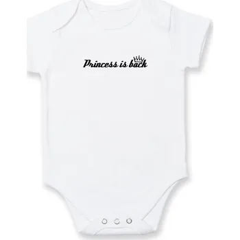 Kojenecké oblečení Princess is back korunka - Body kojenecké s krátkým rukávem - Krátký r. 18-24 měs ( Bílá )