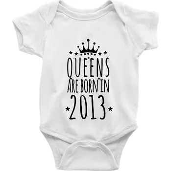 Kojenecký body Queens are born in 2013 - Body kojenecké s krátkým rukávem - Krátký r. 18-24 měs ( Bílá )