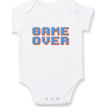 Kojenecké oblečení Game over - arcade napis - Body kojenecké s krátkým rukávem - Krátký r. 6-12 mes ( Bílá )