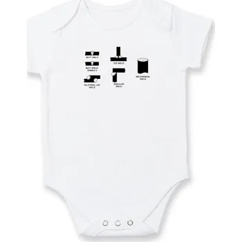 Svářeč - Typy svarů - Body kojenecké s krátkým rukávem - Krátký r. 6-12 mes ( Bílá )