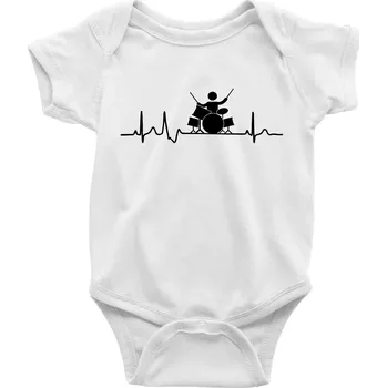 Kojenecký body EKG bubeník - Body kojenecké s krátkým rukávem - Krátký r. 18-24 měs ( Bílá )