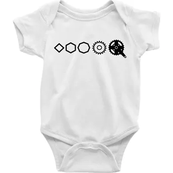 Kojenecké oblečení Evoluce pedály - Body kojenecké s krátkým rukávem - Krátký r. 6-12 mes ( Bílá )