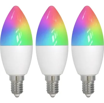 Lampička LUUMR Smart E14 4,9W CCT RGB ZigBee Tuya Hue 3-dílný bílý matný