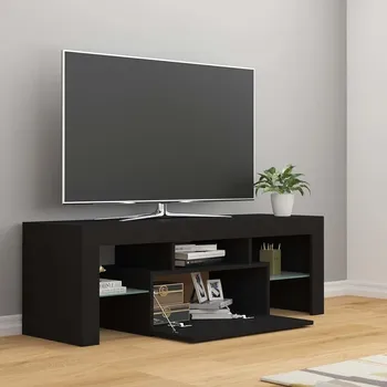 Televizní stolek vidaXL TV skříňka s LED osvětlením 120x35x40 cm [815668] Barva: Černá