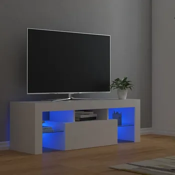 Televizní stolek vidaXL TV skříňka s LED osvětlením 120x35x40 cm [815668] Barva: Bílá
