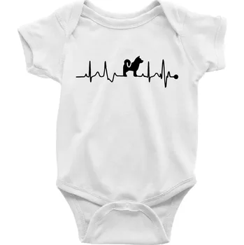 Kojenecký body Shiba-Inu EKG - Body kojenecké s krátkým rukávem - Krátký r. 6-12 mes ( Bílá )