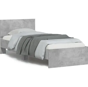 Nábytek vidaXL Rám postele s čelem a LED osvětlením 90 x 200 cm [838806] Barva: Betonová šedá
