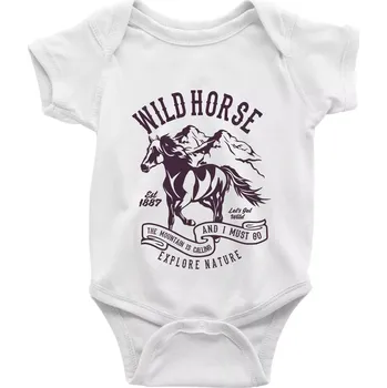 Kojenecký body Wild Horse - Body kojenecké s krátkým rukávem - Krátký r. 6-12 mes ( Bílá )