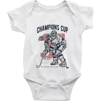 Kojenecký body Champions Cup Hockey - Body kojenecké s krátkým rukávem - Krátký r. 6-12 mes ( Bílá )