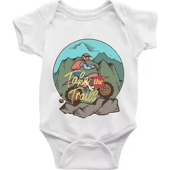 Kojenecké oblečení Offroad Moto - Body kojenecké s krátkým rukávem - Krátký r. 18-24 měs ( Bílá )