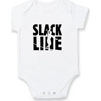 Kojenecké oblečení Slackline nápis - Body kojenecké s krátkým rukávem - Krátký r. 18-24 měs ( Bílá )