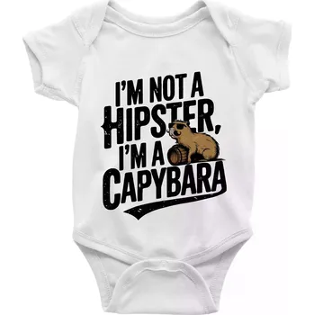 I'm not a hipster, I'm a capybara - Body kojenecké s krátkým rukávem - Krátký r. 18-24 měs ( Bílá )