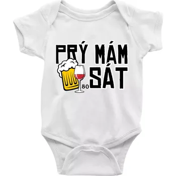 Kojenecký body Prý mám 80 SÁT - Body kojenecké s krátkým rukávem - Krátký r. 18-24 měs ( Bílá )