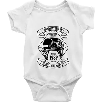 Kojenecké oblečení Speedway Legend Helmet - Body kojenecké s krátkým rukávem - Krátký r. 18-24 měs ( Bílá )
