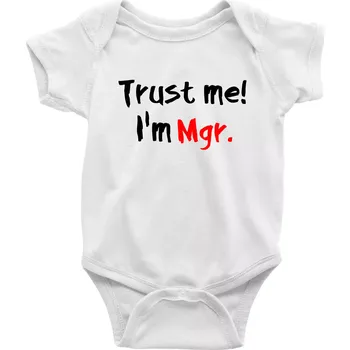 Kojenecké oblečení Trust me I´m Mgr. / Věř mi jsem Magistr. - Body kojenecké s krátkým rukávem - Krátký r. 18-24 měs ( Bílá )