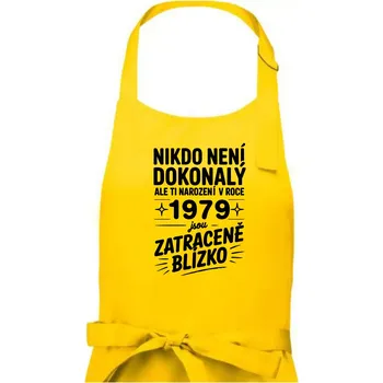 Kuchyňská zástěra Nikdo není dokonalý ale ti narození v roce 1979 jsou zatraceně blízko - Pánská zástěra na vaření - Univerzální velikost ( Žlutá )