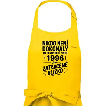 Kuchyňská zástěra Nikdo není dokonalý ale ti narození v roce 1996 jsou zatraceně blízko - Pánská zástěra na vaření - Univerzální velikost ( Žlutá )