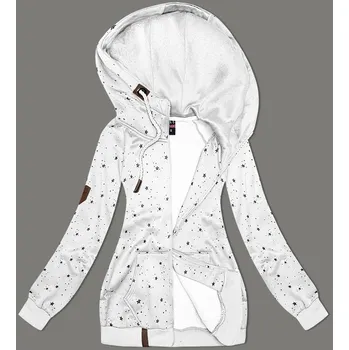 Dámská mikina Světle šedá dámská mikina s kapucí a se vzorem hvězdiček (2305) odstíny šedé 46