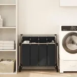 vidaXL Koš na třídění prádla se 4 vaky ocel [282428] Barva: Černá