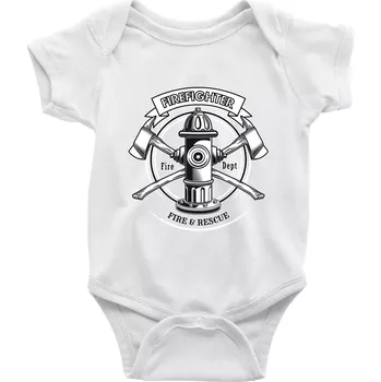 Kojenecké oblečení Firefighter logo Fire and rescue - Body kojenecké s krátkým rukávem - Krátký r. 18-24 měs ( Bílá )