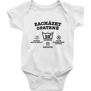 Kojenecké oblečení Zacházet opatrně 55 - Body kojenecké s krátkým rukávem - Krátký r. 18-24 měs ( Bílá )