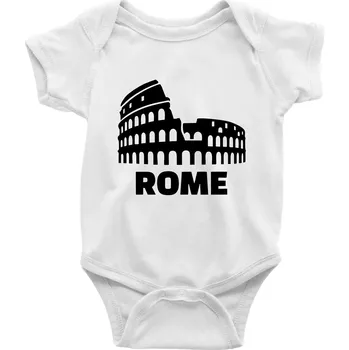 Italy Koloseum Rome - Body kojenecké s krátkým rukávem - Krátký r. 6-12 mes ( Bílá )