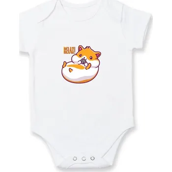 Kojenecké oblečení Křeček relax - Body kojenecké s krátkým rukávem - Krátký r. 18-24 měs ( Bílá )