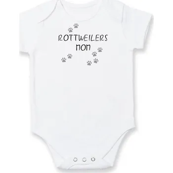 Kojenecký body Rottweilers mom (Rotvajler) (Reflexní tlapky) - Body kojenecké s krátkým rukávem - Krátký r. 6-12 mes ( Bílá )