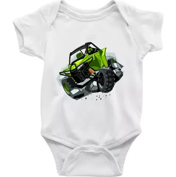 Kojenecký body ATV bugina zelená - Body kojenecké s krátkým rukávem - Krátký r. 6-12 mes ( Bílá )