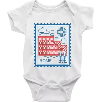 Kojenecký body Řím známka jednoduchá - Body kojenecké s krátkým rukávem - Krátký r. 6-12 mes ( Bílá )