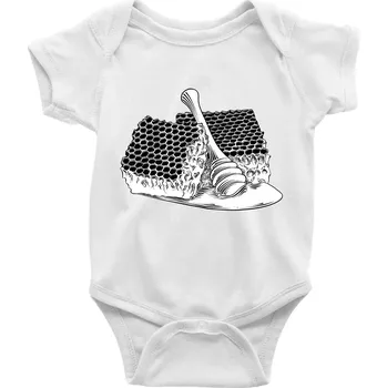 Kojenecký body Plastev s medem - Body kojenecké s krátkým rukávem - Krátký r. 18-24 měs ( Bílá )