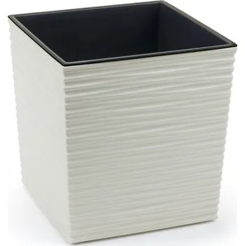 Obal na květináč Plastový květináč Juka vroubek 300x300 mm, krémový (119614 007 LA600 JUKA krém dluto 300x300 obal)