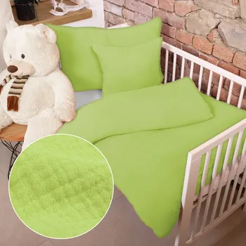 Povlečení Dětské mušelínové povlečení do postýlky Nature MSN-058 Světle pistáciové Do postýlky 90x140 a 50x70 cm