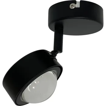 Lampička Lindbyho reflektor Jyla, černý, čočka, 4 200 K, Ø 8 cm, GX53 - Stříška - Ø 8 cm, výška 2,5 cm; žárovka - Ø 7,5 cm, výška 4,1 cm; stínítko - výška 3,4 cm, Ø 8 cm černá 1 x 4,8 W LED