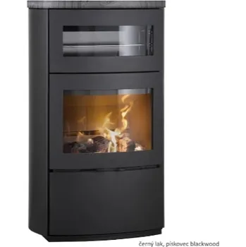 Krbová kamna HETA Scan-line 1000B černý lak a horní deska pískovec blackwood