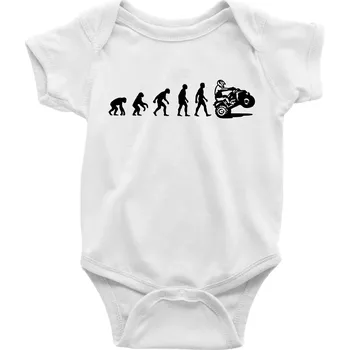 Kojenecký body Evoluce quad čtyřkolka - Body kojenecké s krátkým rukávem - Krátký r. 6-12 mes ( Bílá )