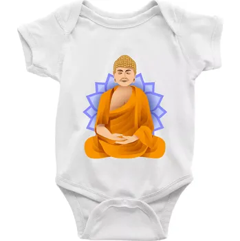 Budha barevný - Body kojenecké s krátkým rukávem - Krátký r. 18-24 měs ( Bílá )