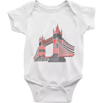Kojenecký body Tower bridge symboly - Body kojenecké s krátkým rukávem - Krátký r. do 3 měs ( Bílá )