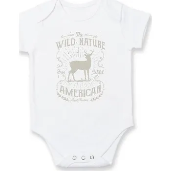 Kojenecký body Wild Nature - Body kojenecké s krátkým rukávem - Krátký r. 6-12 mes ( Bílá )
